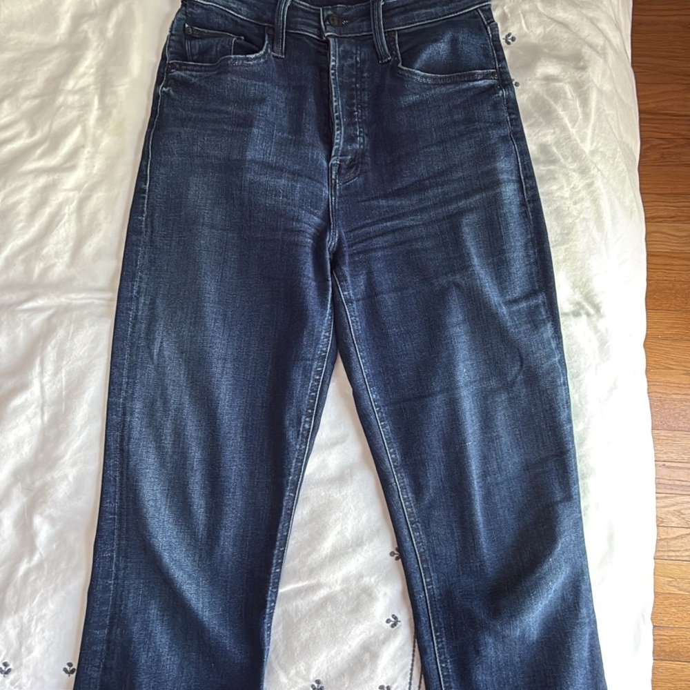 MOTHER Women's Dark Blue Ankle & Cropped Jeans